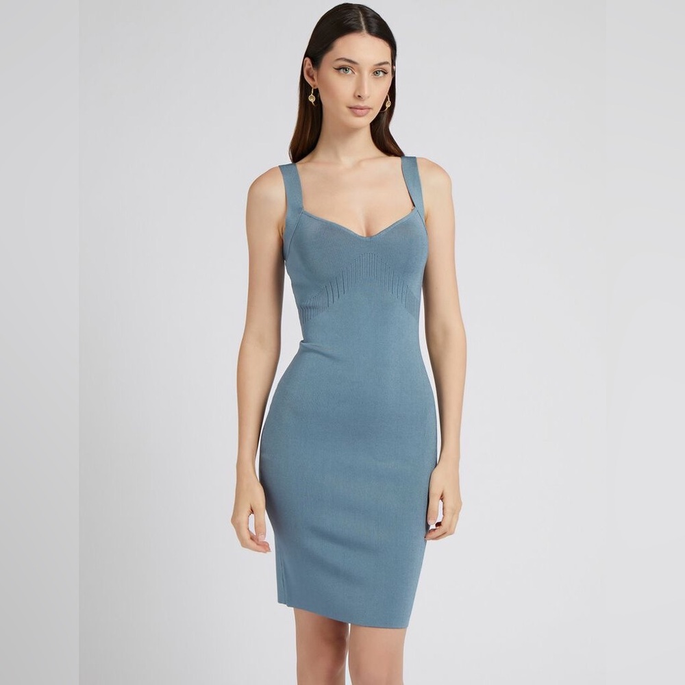Guess by Marciano Blue Sweetheart Bodycon Mini Dress